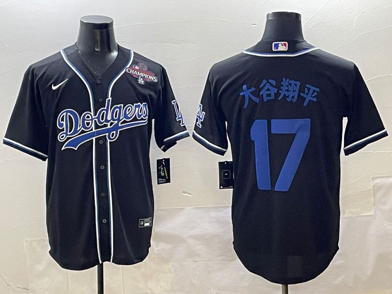 Men 2025 Los Angeles Dodgers #17 Ohtani Black Three generations Fashion Nike MLB Jersey style 7